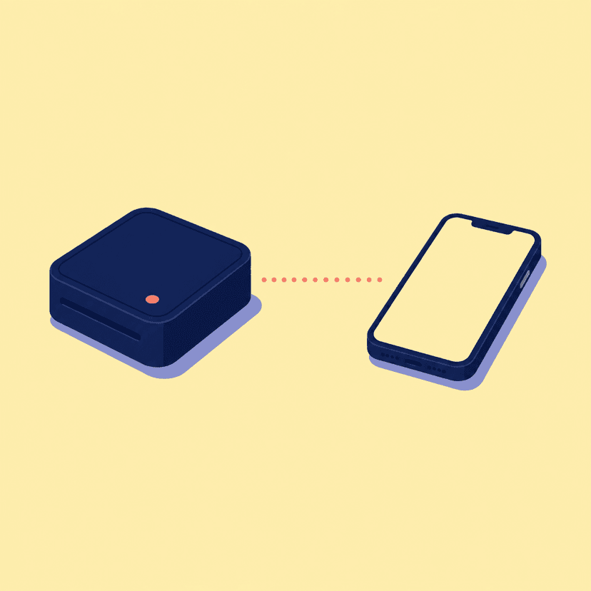 Onslip-kassa med köksdisplay, lagervarning och matsvinnstrend — illustration